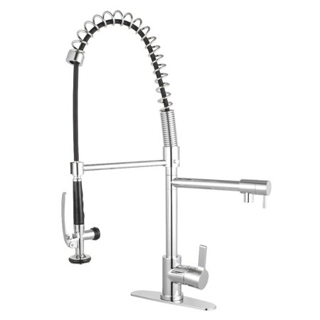 GOURMETIER LS8501CTL Continental Single-Handle Pre-Rinse Kitchen Faucet, Chrome LS8501CTL